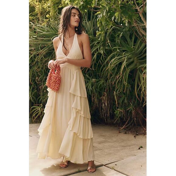 Free People Tulip Petals Maxi Dress Large NEW
